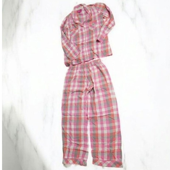 Victoria's Secret Pink Gray and White Plaid Pajamas Y2K Size M - Picture 1 of 2